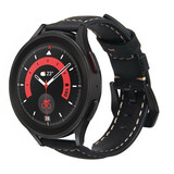 Strap-it® Samsung Galaxy Watch 5 Pro Lederarmband (Schwarz) Strap-it® Samsung Galaxy Watch 5 Pro Lederarmband (Schwarz)