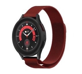 Strap-it® Samsung Galaxy Watch 5 Pro Milanese Armband (Rot) Strap-it® Samsung Galaxy Watch 5 Pro Milanese Armband (Rot)