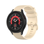 Strap-it® Strap-it Samsung Galaxy Watch 5 Pro Luxus-Silikonarmband (Beige)