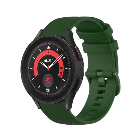 Strap-it® Strap-it Samsung Galaxy Watch 5 Pro Luxus-Silikonarmband (Armeegrün)