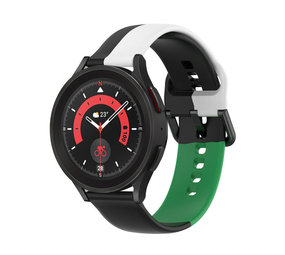Strap-it® Samsung Galaxy Watch 5 Pro Dreifach-Sportarmband (Schwarz-Weiß-Grün) Strap-it® Samsung Galaxy Watch 5 Pro Dreifach-Sportarmband (Schwarz-Weiß-Grün)
