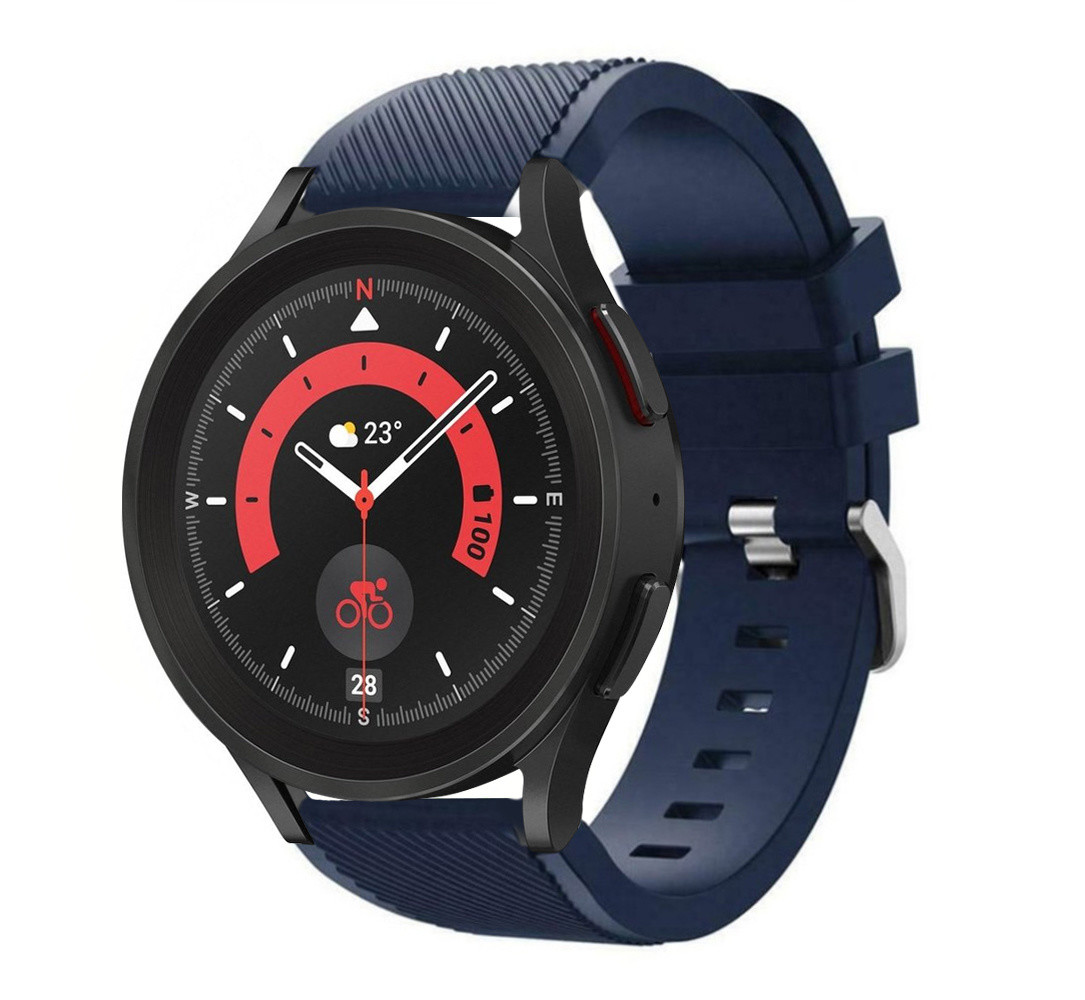 Strap-it® Strap-it Samsung Galaxy Watch 5 Pro Silikonarmband (Dunkelblau)