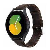 Strap-it® Samsung Galaxy Watch 5 - 40mm Lederarmband (DunkelBraun)