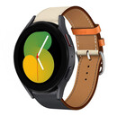 Strap-it® Strap-it Samsung Galaxy Watch 5 - 40mm Lederarmband (Weiß/Dunkelblau)