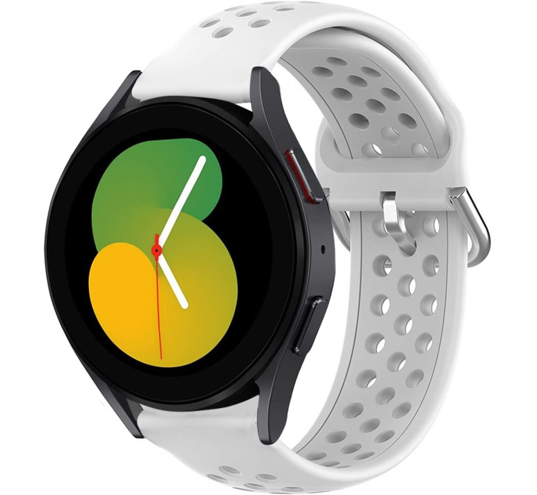Strap-it® Strap-it Samsung Galaxy Watch 5 - 40mm Silikonarmband mit Löchern (Weiß)