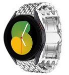 Strap-it® Strap-it Samsung Galaxy Watch 5 - 40mm Drachenarmband Stahl (Silber)