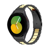Strap-it® Samsung Galaxy Watch 5 - 40mm Stahlgliederband (Schwarz/Gold)