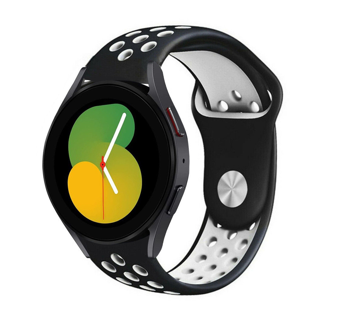 Strap-it® Strap-it Samsung Galaxy Watch 5 - 40mm Sportarmband (Schwarz/Weiß)