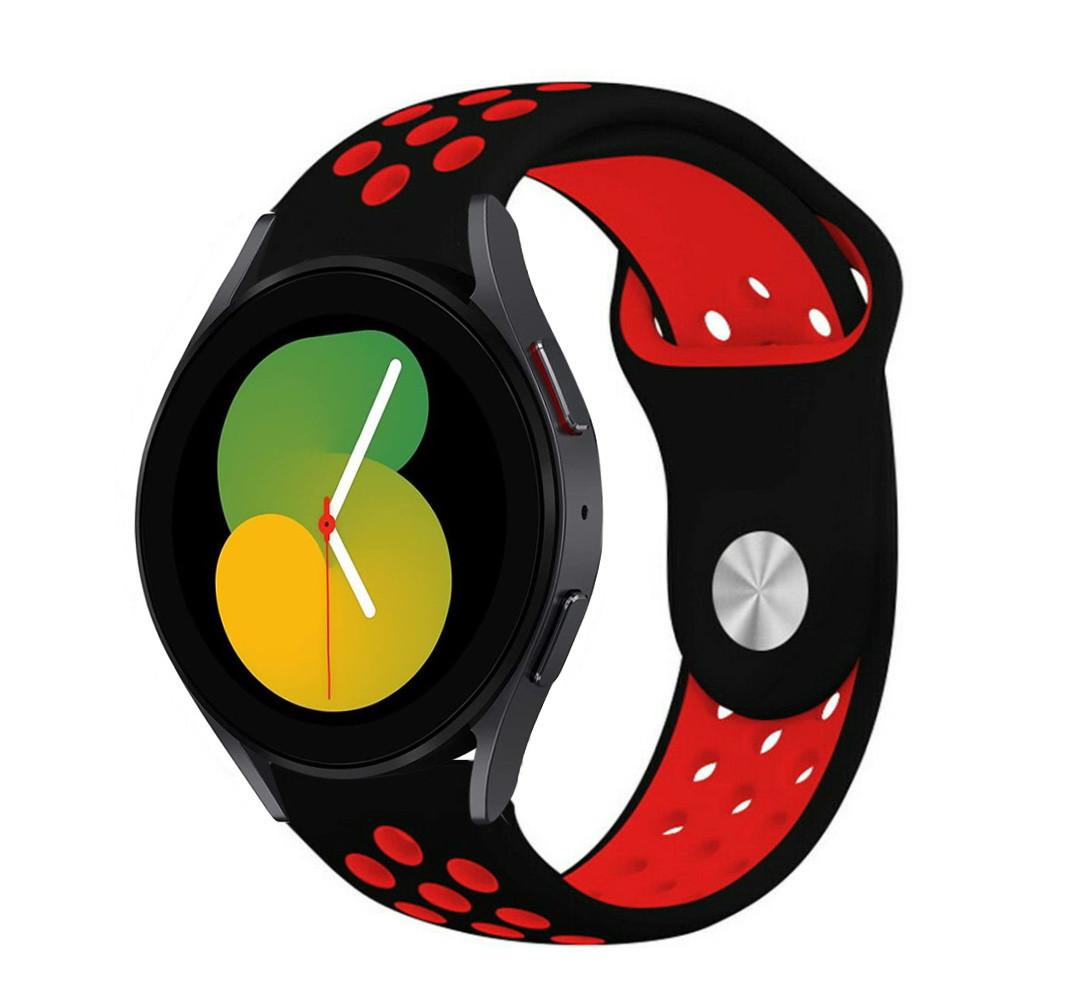 Strap-it® Strap-it Samsung Galaxy Watch 5 - 40mm Sportarmband (Schwarz/Rot)