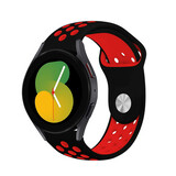 Strap-it® Samsung Galaxy Watch 5 - 40mm Sportarmband (Schwarz/Rot) Strap-it® Samsung Galaxy Watch 5 - 40mm Sportarmband (Schwarz/Rot)