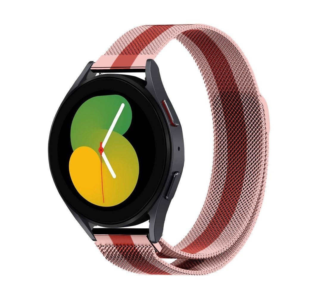 Strap-it® Strap-It Samsung Galaxy Watch 5 - 40mm Milanese Armband (Rot/Rosa)