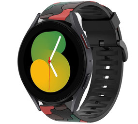 Strap-it® Samsung Galaxy Watch 5 - 40mm Camouflage-Armband (Rot) Strap-it® Samsung Galaxy Watch 5 - 40mm Camouflage-Armband (Rot)