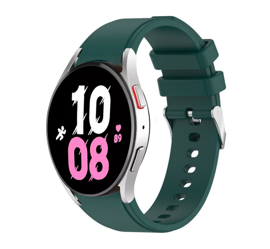 Strap-it® Strap-it Samsung Galaxy Watch 5 - 44mm Armband Silikon (Dunkelgrün)