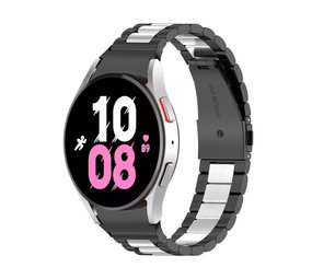 Strap-it® Samsung Galaxy Watch 5 - 44mm Stahlgliederband (Schwarz/Silber) Strap-it® Samsung Galaxy Watch 5 - 44mm Stahlgliederband (Schwarz/Silber)