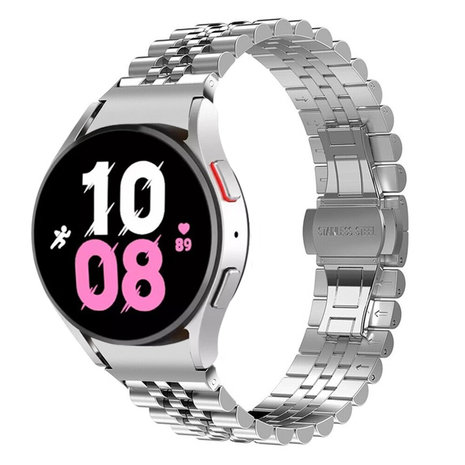 Strap-it® Strap-it Samsung Galaxy Watch 5 - 44mm Jubilee Stahlarmband (Silber)