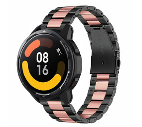 Strap-it® Xiaomi Watch S1 Stahlarmband (Schwarz/Rosa) Strap-it® Xiaomi Watch S1 Stahlarmband (Schwarz/Rosa)