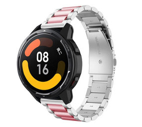 Strap-it® Xiaomi Watch S1 Stahlarmband (Silber/Rosa) Strap-it® Xiaomi Watch S1 Stahlarmband (Silber/Rosa)