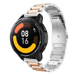 Strap-it® Xiaomi Watch S1 Stahlarmband (Silber/RoséGold) Strap-it® Xiaomi Watch S1 Stahlarmband (Silber/RoséGold)