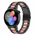 Strap-it® Strap-it Huawei Watch GT 3 42mm Stahlarmband (Schwarz/Rosa)