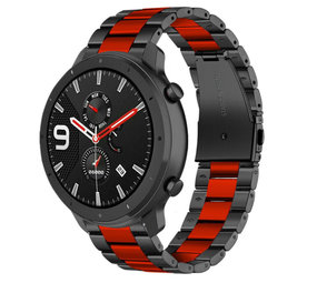Strap-it® Xiaomi Amazfit GTR Stahlarmband (Schwarz/Rot) Strap-it® Xiaomi Amazfit GTR Stahlarmband (Schwarz/Rot)