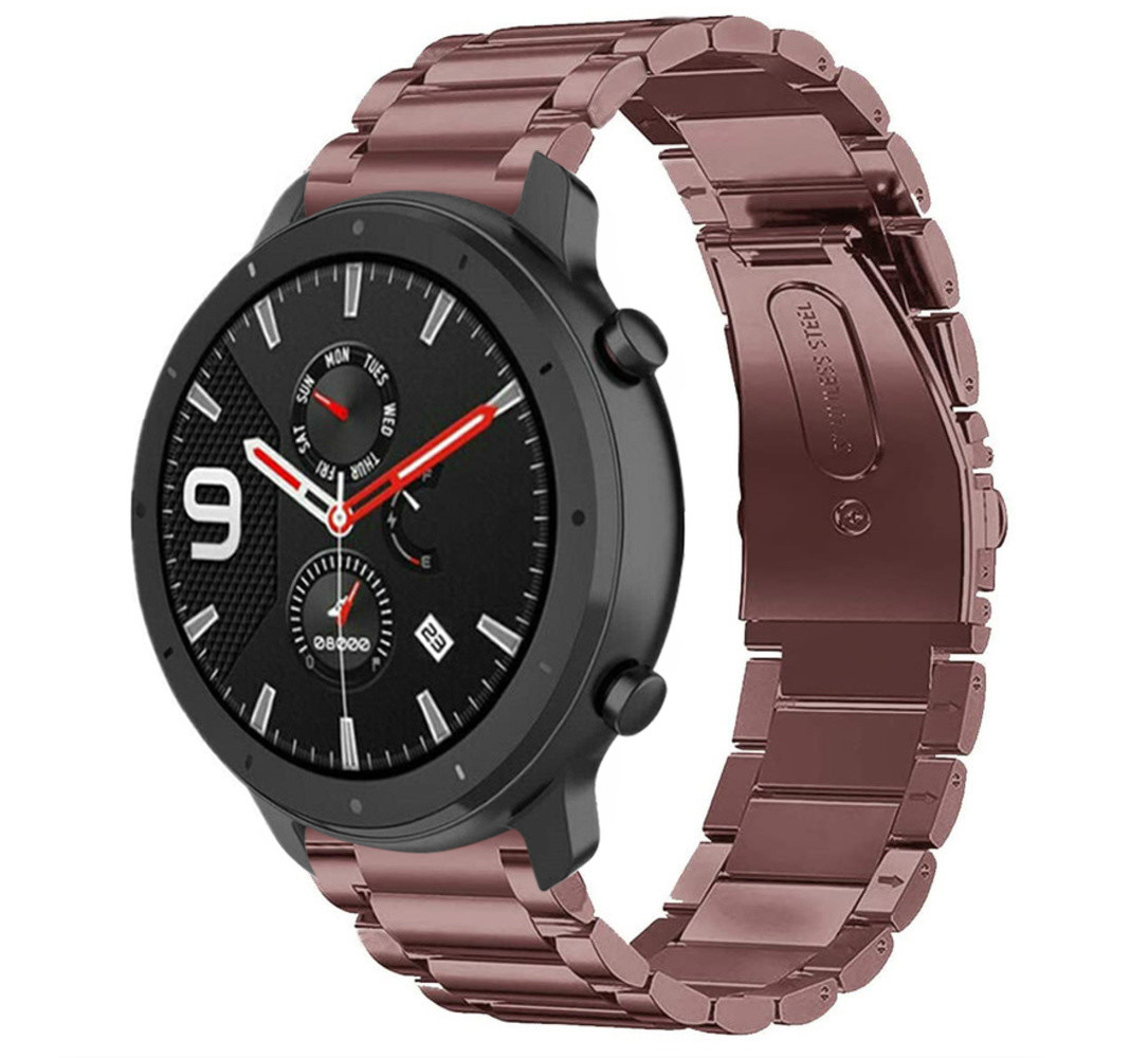 Strap-it® Strap-it Xiaomi Amazfit GTR Stahlarmband (Bronze-Gold)