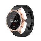 Strap-it® Strap-it Fossil Gen 5e - 42mm Metallarmband (Schwarz)