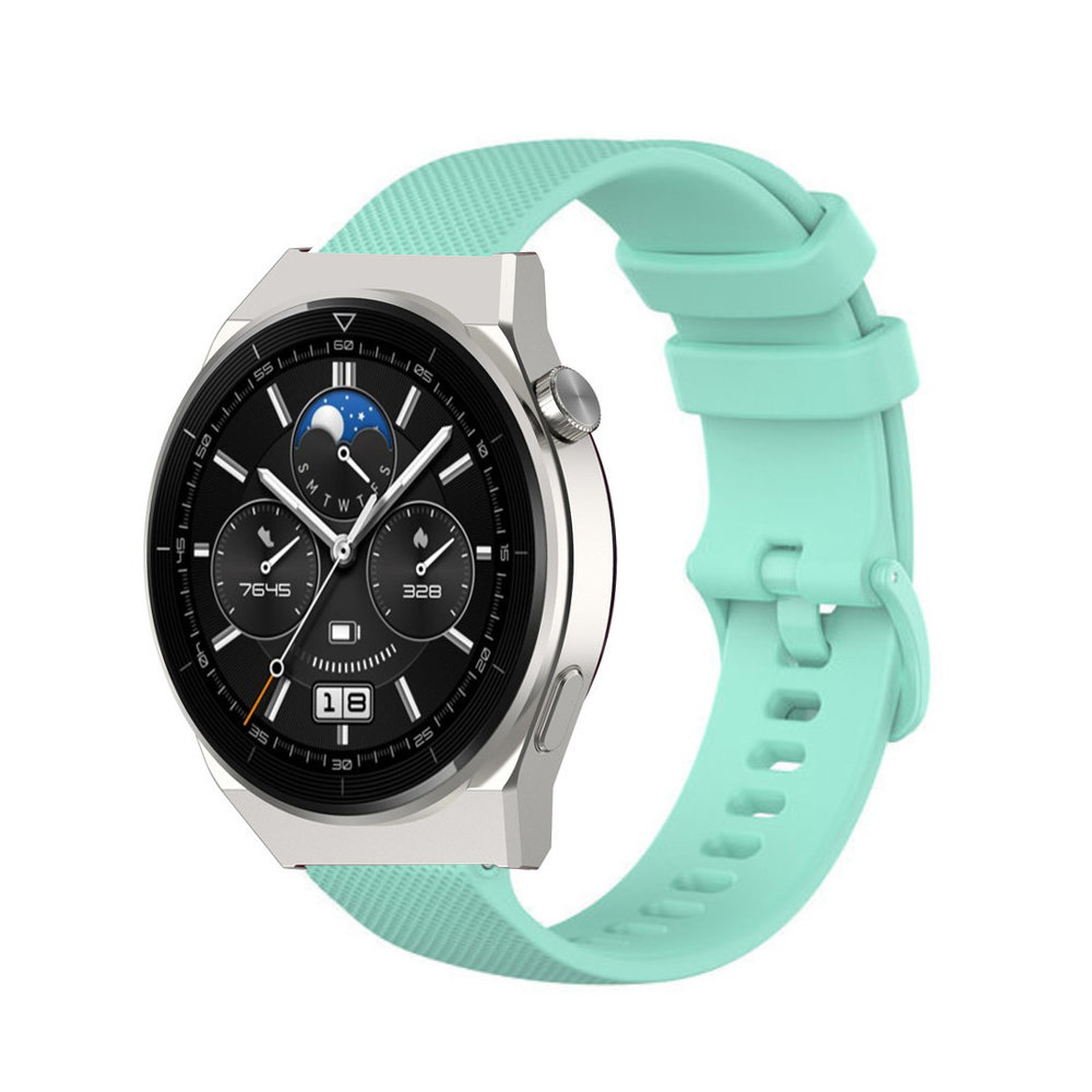 Strap-it® Strap-it Huawei Watch GT 3 Pro 46mm Luxus- Silikonarmband (Aqua)