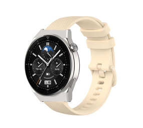 Strap-it® Huawei Watch GT 3 Pro 46mm Luxus- Silikonarmband (Beige) Strap-it® Huawei Watch GT 3 Pro 46mm Luxus- Silikonarmband (Beige)
