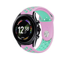 Strap-it® Fossil Gen 6 44mm Sportarmband (Rosa/Aqua) Strap-it® Fossil Gen 6 44mm Sportarmband (Rosa/Aqua)