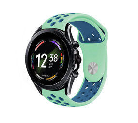 Strap-it® Fossil Gen 6 44mm Sportarmband (Aqua/Blau) Strap-it® Fossil Gen 6 44mm Sportarmband (Aqua/Blau)
