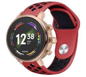 Strap-it® Fossil Gen 6 (42mm) Sportarmband (Rot/Schwarz) Strap-it® Fossil Gen 6 (42mm) Sportarmband (Rot/Schwarz)