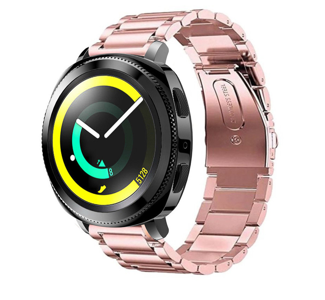 Strap-it® Strap-it Samsung Gear Sport Stahlarmband (Rosa)