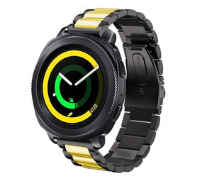 Strap-it® Samsung Gear Sport Stahlarmband (Schwarz/Gold) Strap-it® Samsung Gear Sport Stahlarmband (Schwarz/Gold)