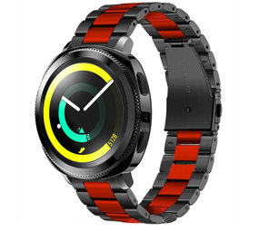 Strap-it® Samsung Gear Sport Stahlarmband (Schwarz/Rot) Strap-it® Samsung Gear Sport Stahlarmband (Schwarz/Rot)