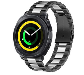 Strap-it® Samsung Gear Sport Stahlarmband (Schwarz/Silber) Strap-it® Samsung Gear Sport Stahlarmband (Schwarz/Silber)