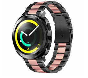Strap-it® Samsung Gear Sport Stahlarmband (Schwarz/Rosa) Strap-it® Samsung Gear Sport Stahlarmband (Schwarz/Rosa)