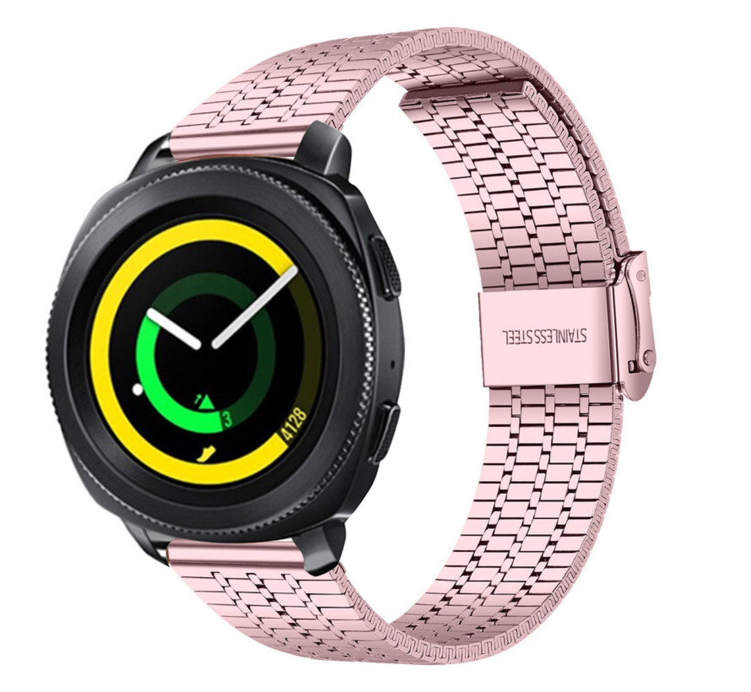 Strap-it® Strap-it Samsung Gear Sport Edelstahlarmband (Rosa)