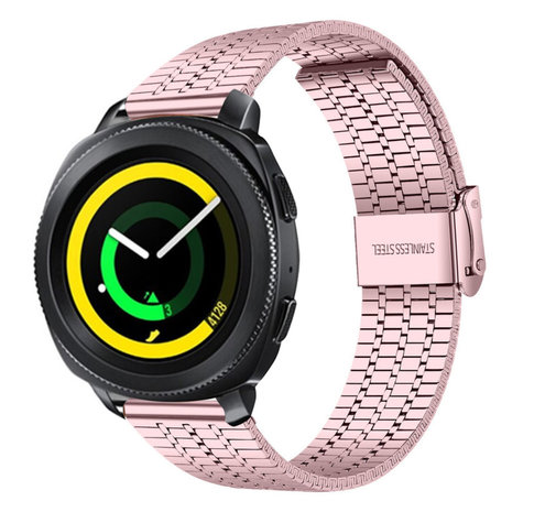 Strap-it® Strap-it Samsung Gear Sport Edelstahlarmband (Rosa)