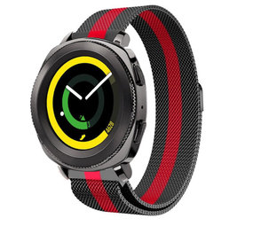 Strap-it® Samsung Gear Sport Milanese Armband (Schwarz/Rot) Strap-it® Samsung Gear Sport Milanese Armband (Schwarz/Rot)
