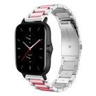 Strap-it® Strap-it Amazfit GTS 2 Stahlarmband (Silber/Rosa)