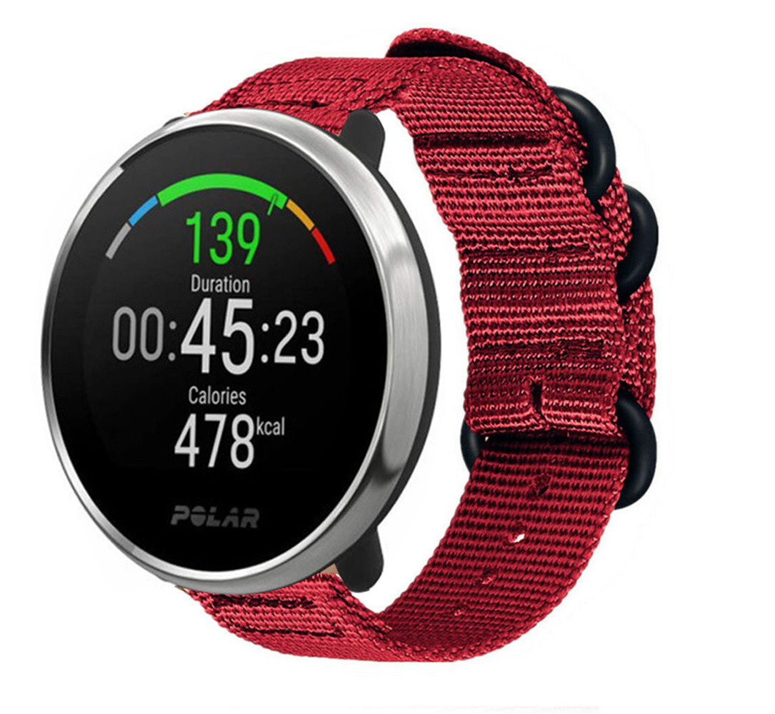 Strap-it® Strap-it Polar Ignite Nylon Schnallenarmband (Rot)