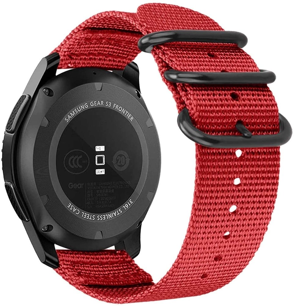 Strap-it® Strap-it Polar Ignite Nylon Schnallenarmband (Rot)