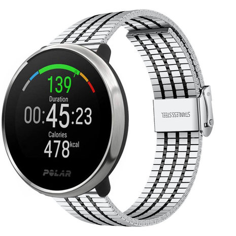 Strap-it® Strap-it Polar Unite Edelstahlarmband (Silber/Schwarz)