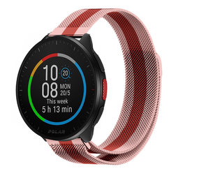 Strap-it® Polar Pacer Milanese Armband (Rot/Rosa) Strap-it® Polar Pacer Milanese Armband (Rot/Rosa)