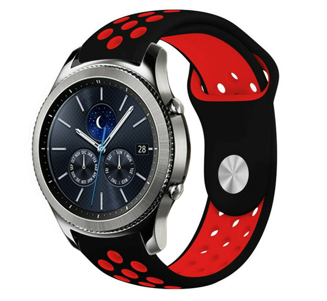 Strap-it® Strap-it Samsung Gear S3 Sportarmband (Schwarz/Rot)