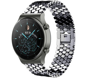 Strap-it® Huawei Watch GT 2 Pro Fisch Gliederarmband (Schwarz) Strap-it® Huawei Watch GT 2 Pro Fisch Gliederarmband (Schwarz)