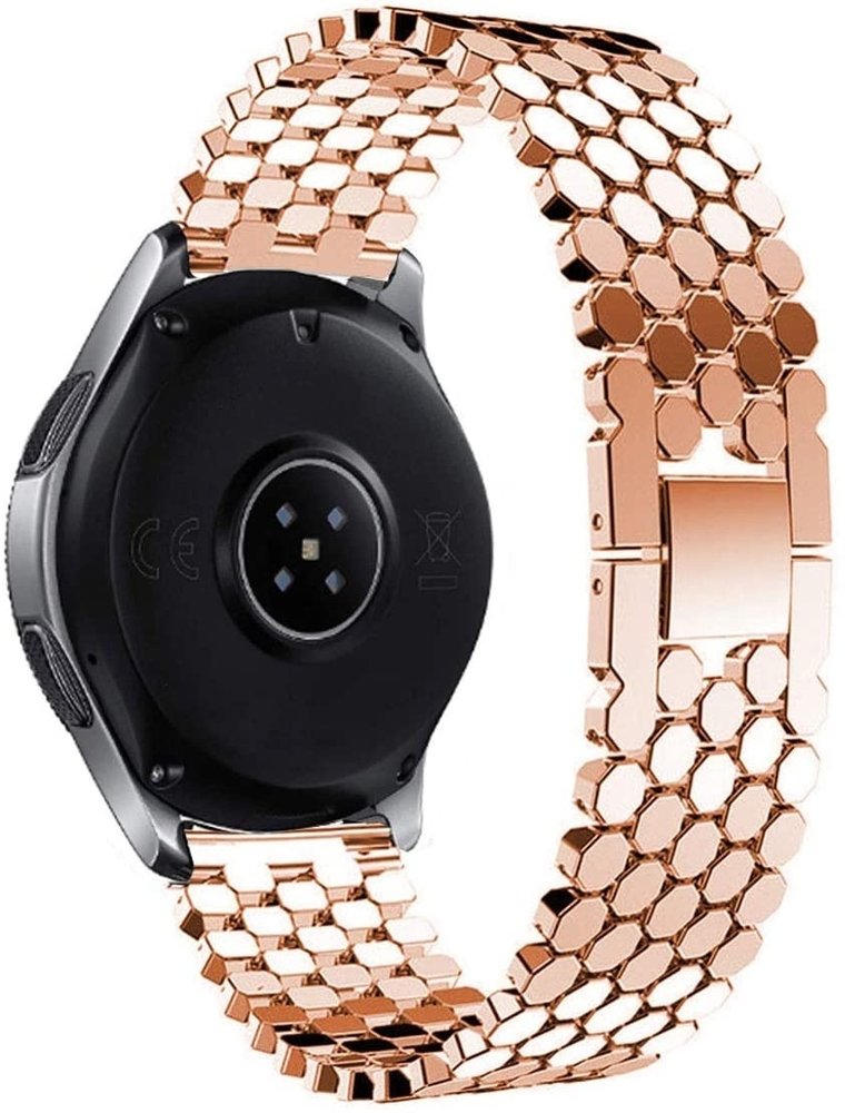 Strap-it® Strap-it Huawei Watch GT 2 Pro Fisch Gliederarmband (Roségold)
