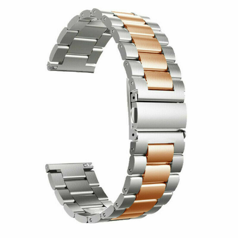 Strap-it® Strap-it Huawei Watch GT 3 46mm Stahlarmband (Silber/RoséGold)