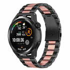 Strap-it® Strap-it Huawei Watch GT Runner Stahlarmband (Schwarz/Rosa)