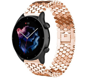 Strap-it® Amazfit GTR 3 (Pro) Fisch Gliederarmband (Roségold) Strap-it® Amazfit GTR 3 (Pro) Fisch Gliederarmband (Roségold)